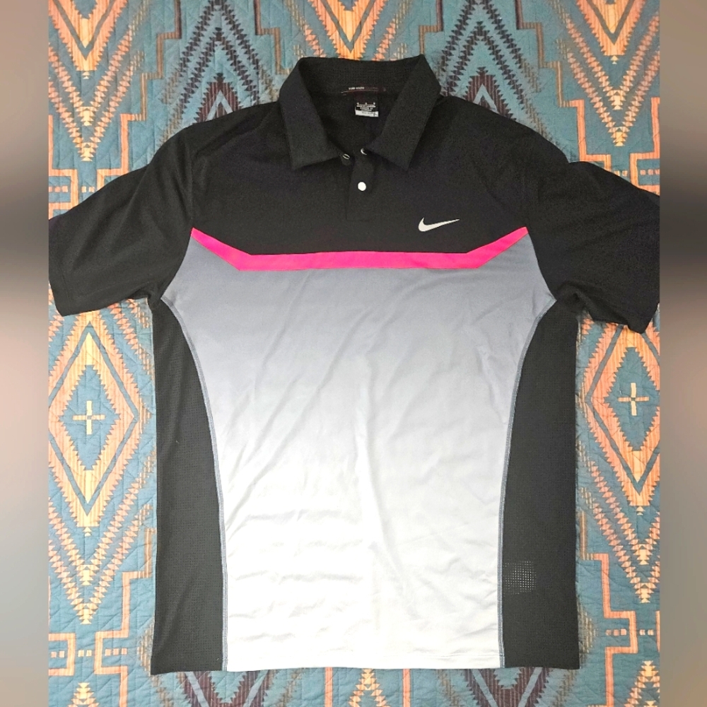 Nike Black, Gray & Pink Performance Polo